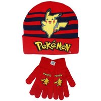 POKÉMON Fleecemütze Pokemon Pikachu Jungen Herbst Wintermütze plus Handschuhe Gr. 54/56 von POKÉMON
