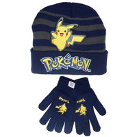 POKÉMON Fleecemütze Pokemon Pikachu Jungen Herbst Wintermütze plus Handschuhe Gr. 54/56 von POKÉMON
