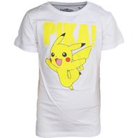 POKÉMON Print-Shirt Pokemon PIKACHU T-SHIRT Kinder + Jugendliche weiß Jungen + Mädchen PIKA von POKÉMON