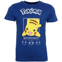 POKÉMON Print-Shirt Pokemon Pikachu Jungen T-Shirt Kurzarm Shirt Gr. 110 bis 152, 100% Baumwolle von POKÉMON