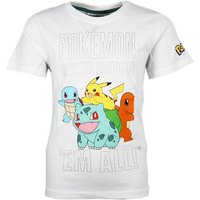 POKÉMON Print-Shirt Pokemon Pikachu and Friends Jungen T-Shirt Kurzarm Shirt Gr. 116 bis 152, Baumwolle von POKÉMON