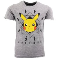 POKÉMON T-Shirt Pokemon Pikachu Jungen Kinder Shirt Gr. 110 bis 152, Schwarz oder Grau von POKÉMON