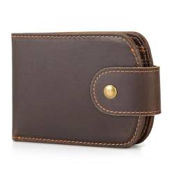 POLARE ORIGINAL Polare Slim Curve Fronttasche RFID-blockierendes italienisches Echtleder Bifold Geldbörse für Herren, Dunkelbraun (Snap-Version), Small, Casual von POLARE ORIGINAL