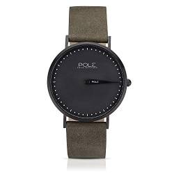 POLE Watches - Herren-Quarz-Analog-Einzeigeruhr mit Lederarmband (Marine) von POLE