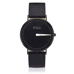 POLE Watches - Herren-Quarz-Analog-Einzeigeruhr mit Lederarmband (Melanoid) von POLE