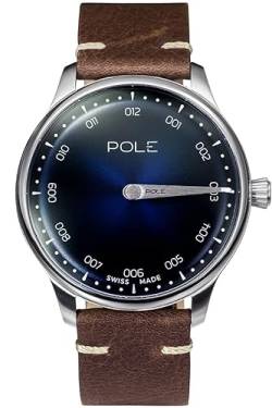 Pole Watches – Kollektion Akili – Schweizer Analog Einzeirgerurh für Herren, blau, Streifen von POLE