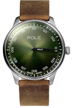Pole Watches – Kollektion Akili – Schweizer Analog Einzeirgerurh für Herren, grün, Streifen von POLE