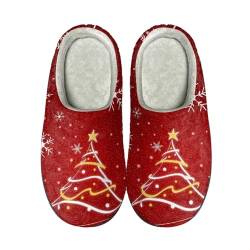 POLERO Family Christmas Slippers for Kids and Adults Slip On Winter Slipper Xmas Warm Shoes Size 46-47 von POLERO