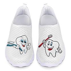 POLERO Lustige Krankenschwester Schuhe für Frauen Cartoon Tooth Fashion Sneaker Slip-0n Wanderschuhe für Freizeit, EU39 von POLERO