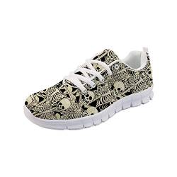 POLERO Schädel Krankenschwester Schuhe Sportschuhe Skull Sneaker pflegeschuhe Damen Gehen Arbeit Laufen Sport schnüren beiläufig Tennis Gittergewebe Shoes Größe 36 von POLERO