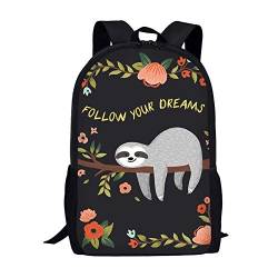 POLERO Sloth Kinderrucksack Rucksack Faultier Schulrucksack Büchertasche Reisesport Schulterrucksäcke School Backpack for Girls von POLERO