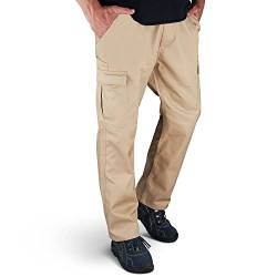 POLIER Arbeitshosen Männer Basic-Line - Cargohose Herren | wasserabweisend Stretch-Bund 35% Baumwolle | VIELSEITIG BEQUEM MODERN | 48, beige von POLIER