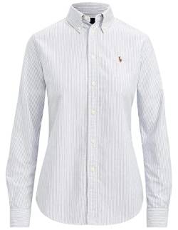 POLO RALPH LAUREN Damen Oxford Classic Fit Button Down Shirt, Blau/Weiß gestreift, X-Groß von POLO RALPH LAUREN