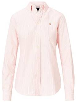 POLO RALPH LAUREN Damen Oxford Classic Fit Button Down Shirt, Pink/Weiß gestreift, Mittel von POLO RALPH LAUREN