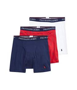 POLO RALPH LAUREN Herren Classic Fit w/Wicking 3er-Pack Boxershorts, Cruise Navy/Rl2000 Red/Cruise Navy All Over Pony Player/White, Small von POLO RALPH LAUREN