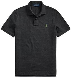 POLO RALPH LAUREN Herren Custom Slim Fit Poloshirt, (Frühjahr/Sommer 2022) Black Heather, L von POLO RALPH LAUREN