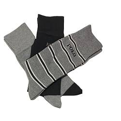 POLO RALPH LAUREN Herren-Socken mit Polo-Logo, 6 Paar, leichte Baumwolle, Komfort mit rutschfester Ferse, Grau-Schwarz-Streifen, 43-47 EU von POLO RALPH LAUREN