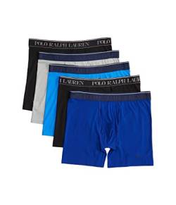 POLO RALPH LAUREN P5 Classic Fit Mikrofaser Boxershorts, Polo Black/Heritage Royal/Colby Blue/Polo Black/Channel Grey, X-Large von POLO RALPH LAUREN