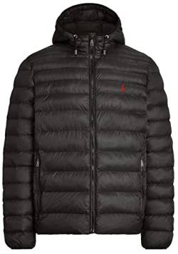 Polo Ralph Lauren Big & Tall Puffer leichte verstaubare Jacke, Poloshirt mit Kapuze, Schwarz, 2X von POLO RALPH LAUREN