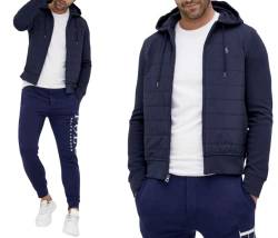 Polo Ralph Lauren Cobble Hybrid Aviator Zip Hooded Jacke Blouson Bomber Navy (as3, alpha, s, regular, regular, Standard) von POLO RALPH LAUREN