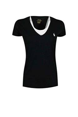 Polo Ralph Lauren Damen T-Shirt, V-Ausschnitt, Jersey - Weiß - X-Groß von POLO RALPH LAUREN