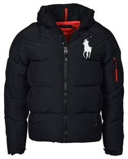 Polo Ralph Lauren Herren Big Pony Daunenjacke mit Kapuze, Schwarz, XXL von POLO RALPH LAUREN