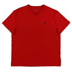 Polo Ralph Lauren Herren-T-Shirt, klassisch, kurzärmelig, V-Ausschnitt, Rot/Ausflug, einfarbig (Getaway Solids), Mittel von POLO RALPH LAUREN