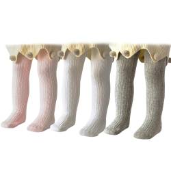 PONCEAU Baby Strumpfhosen für Mädchen Weiche Baumwolle Leggings Kleinkind Solide Strick Socken Warme Strümpfe Neugeborenen Hosen von PONCEAU