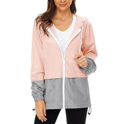 PONCEAU Damen Wasserdicht Frauen Regenmantel Windbreaker Dünne Hooded Trenchcoats Fahrrad Regenjacken Windjacke Packbar Reisen Active Outdoor Leichte von PONCEAU