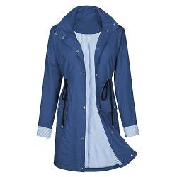 PONCEAU Damen Wasserdicht Regenjacke Regenmantel Mit Kapuze Windbreaker Jacke für Frauen Leicht Outdoor Atmungsaktive Travel Regenponcho Windbreaker zum Reisen Wandern Laufen Radfahren Windbreaker von PONCEAU