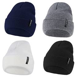 PONCEAU Mütze Baby Beanie Kleinkind Kind Weiche Wintermützen Strickmütze Jungen Mädchen Warme Wintermütze Neugeborene S (0-3 Jahre) von PONCEAU