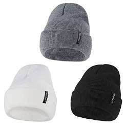 PONCEAU Mütze Baby Beanie Kleinkind Kind Weiche Wintermützen Strickmütze Jungen Mädchen Warme Wintermütze Neugeborene S (0-3 Jahre) von PONCEAU