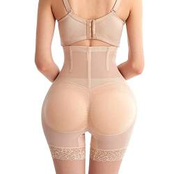 Damen Po Push Up Unterhose - Frauen Gepolsterter Po Lifter Abnehmen Unterwäsche Bauch Push Up Fake Arsch High Waist Body Shaper Bauch Boxer Höschen, Hautfarbe, M von PONERY