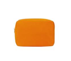PONYDINO Benutzerdefinierte Make-up-Tasche (4 klassische Farben), Orange/Abendrot im Zickzackmuster (Sunset Chevron), Large von PONYDINO