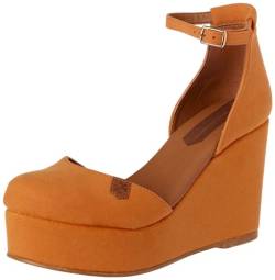 POPA Damen Keil Ambolo Suede Orange Sneaker, 35 EU von POPA