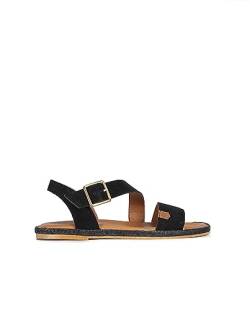 POPA Damen Menorquina Flach Leyte Spaltleder Schwarz Sandalen, 40 EU von POPA