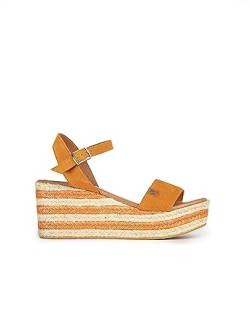 POPA Damen Niedriger Keilabsatz Kamerun Spaltleder Orange Sneaker, 39 EU von POPA