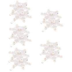 POPETPOP 10 Stk Glitzernde Winterhaarnadeln Hochzeit Braut Haarspange Perlenhaarspangen Weihnachtshaarspange Haarspangen Für Damen Haarklemme Aushöhlen Fräulein Acetatfolie Seitenclip Weiß von POPETPOP