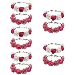 POPETPOP 10 Stk Rosa Stirnband Blumenclip Besser Nicht Jüngere Haarprodukte Blumenklammern Blumenmädchen-kopfschmuck Stirnband Haarschmuck Blumenkopfschmuck Braut Stoff Rosen von POPETPOP