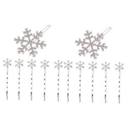 POPETPOP 12 Stk Strass-schneeflocke-haarspangen Weihnachtsspangen Schneeflocke-haarnadeln Für Frauen Winter-schneeflocken-haarspangen Bling-haarspangen Stirnband Fräulein Modellieren Weiß von POPETPOP