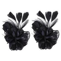 POPETPOP 2 Stk Fascinator Haarnadel Vintage Brosche Für Damen Mädchen Haarnadel Blumenbrosche Haare Blumenhaarspangen Für Frauen Fascinator-brosche Broschen Für Frauen Hochzeit Perücke Mann von POPETPOP