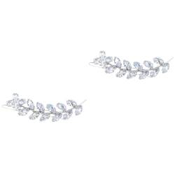 POPETPOP 2 Stk Haarspange Aus Zirkon Diademe Für Frauen Strass-haarspangen Für Frauen Elegante Haarspange Haarschmuck Für Frauen Hochzeit Knall-clip Kristall Geschenk Metall (kupfer) Braut von POPETPOP