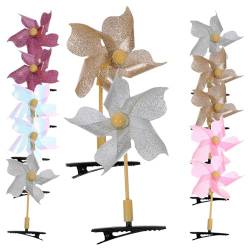 POPETPOP 20 Stück Windmühlen-Haarspangen Windrad-Haarnadeln Lustige Haarspangen Ausgefallene Haar-Accessoires Für Frauen Mädchen Gastgeschenke B von POPETPOP