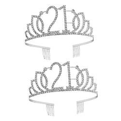 POPETPOP 2st Alles Zum 21. Geburtstag Tiara Begünstigt Geburtstagstorte Krone Topper Strass Geburtstag Prinzessin Geburtstag 21 Strass Für Frauen Fräulein Empfindlich Geburtstagskuchen von POPETPOP