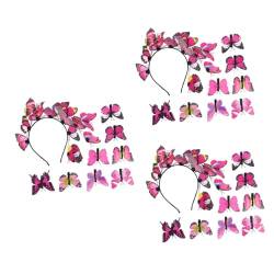 POPETPOP 3 Sätze Schmetterlings-stirnband Schmetterling Kopfschmuck Schmetterlinge Haarschmuck Schmetterlings-haarspangen Derby-stirnband Tee-party Für Frauen Metall Damen Elch von POPETPOP