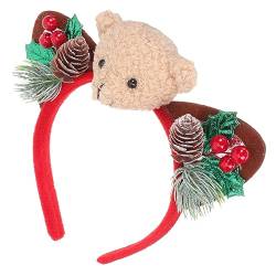 POPETPOP 3st Bären Stirnband Kinderhaaraccessoires Für Mädchen Weihnachtsbär Kopfbedeckung Weihnachtsfest-stirnband Stirnband Mit Katzenohren Stoff Weihnachtsutensilien Fräulein Niedlich von POPETPOP