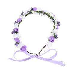 POPETPOP 3st Brautjungfer Kinderkranz Hochzeitsblume Floraler Halo-kopfschmuck Kopfschmuck Für Eine Hochzeitsgirlande Frau Pe-schaum Hochzeitskleid Strandurlaub Violett Kleiner Kranz von POPETPOP