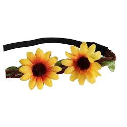 POPETPOP 5st Gänseblümchen-stirnbänder Hawaiianisches Blumenstirnband Blumenkranz Blumenmädchen-stirnband Juwelenstirnbänder Für Boho Blumenkrone Blumenhaarband Sonnenblume Frau Tiara- von POPETPOP