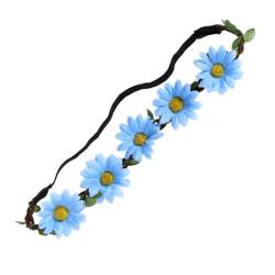 POPETPOP 5st Hippie Blumen Stirnband Strandblume Stirnband Sonnenblumen Stirnband Sonnenblumenkranz Gänseblümchen Krone Haarband Strandgirlande Haarkranz Die Blumen Blumenkopfschmuck Braut von POPETPOP