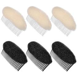 POPETPOP 6 Stück Haarspange Styling-Schwamm Haar-Bump-Clip Für Volumen Kämme Zubehör Für Frauen Mädchen Diy-Frisuren (Schwarz Weiß) von POPETPOP